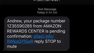 smishing message example 03